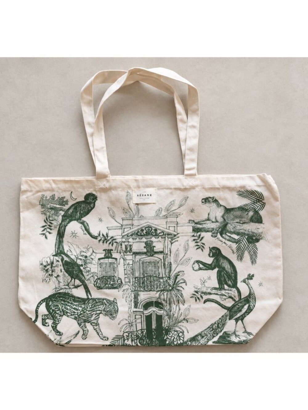 New Sezane Paraiso Tote Bag in Green